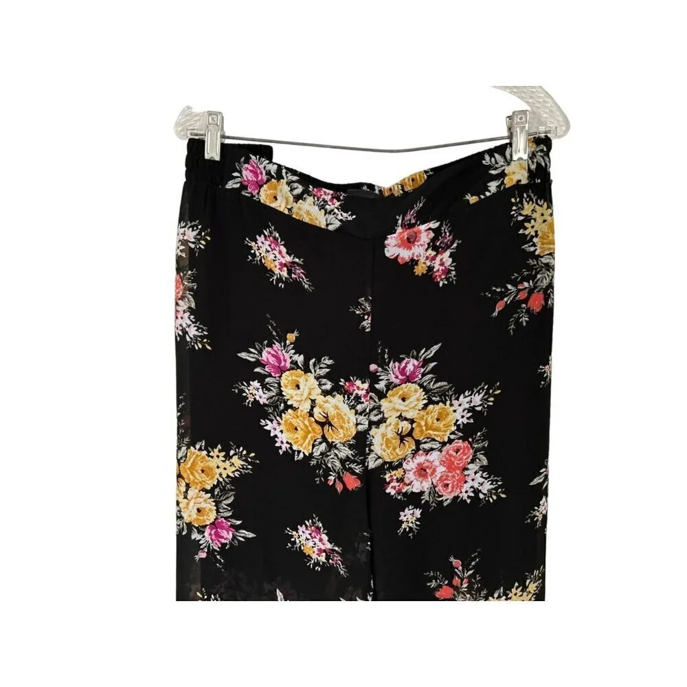 TORRID Floral Pull-up Pants Black Half-Lined Size 4X
